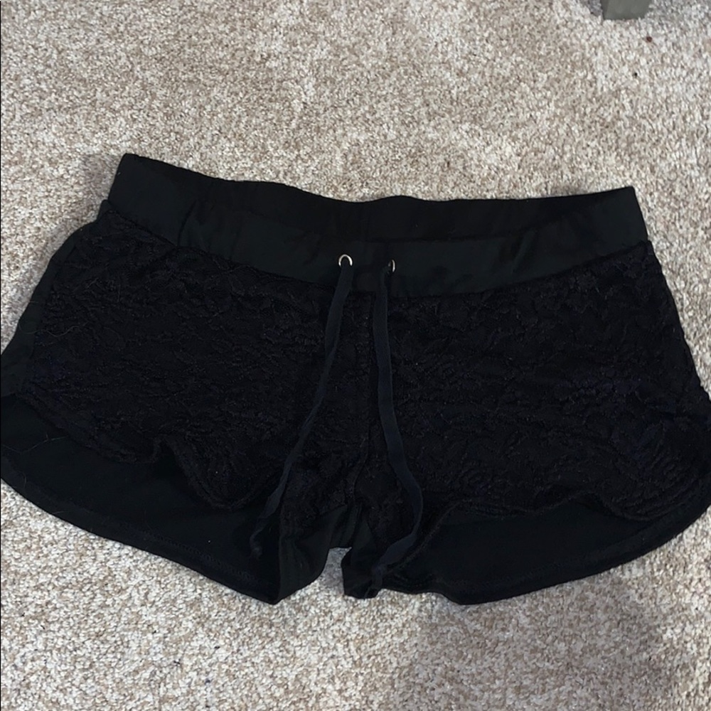 Black lace Las Vegas shorts